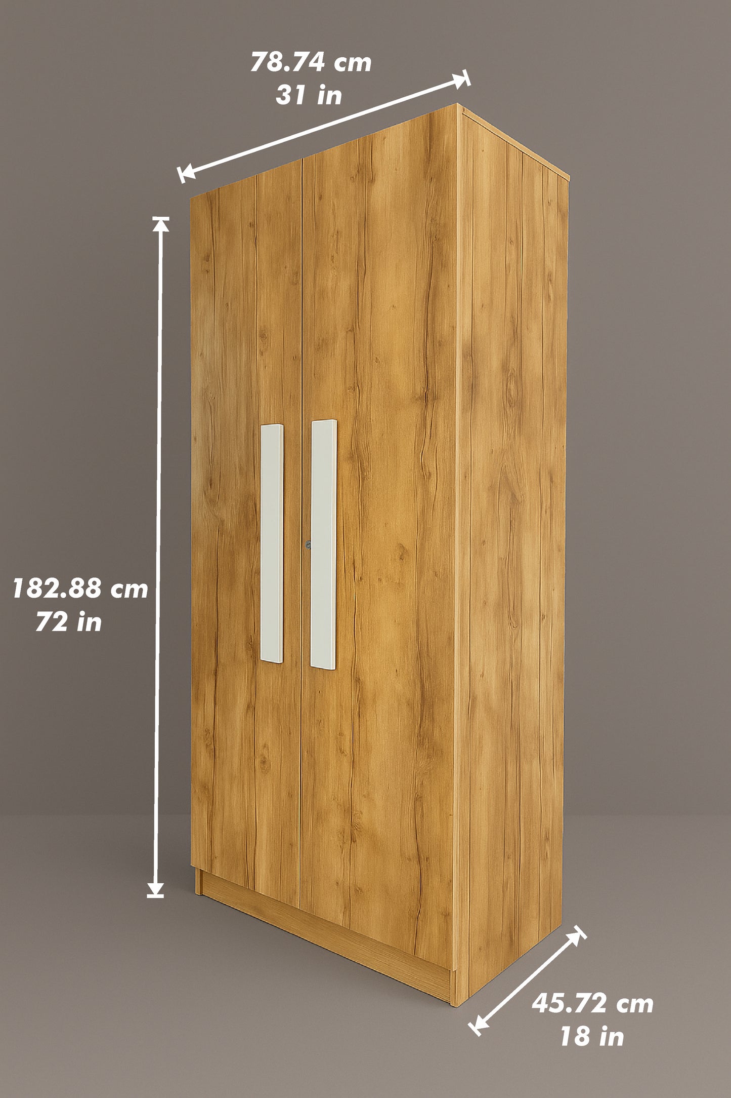 Oslo 2 Door Wardrobe ( Gold Oak )