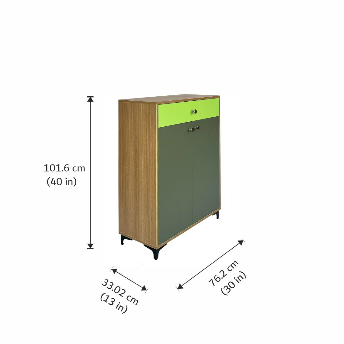 Monza Shoe Rack ( Elegant Teak & Green )