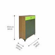 Monza Shoe Rack ( Elegant Teak & Green )