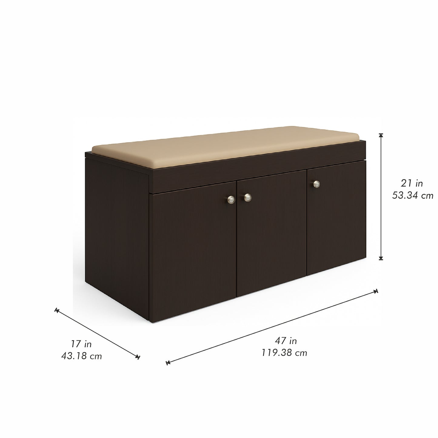 Step Seating 3 Door Shoe Rack ( Wenge )
