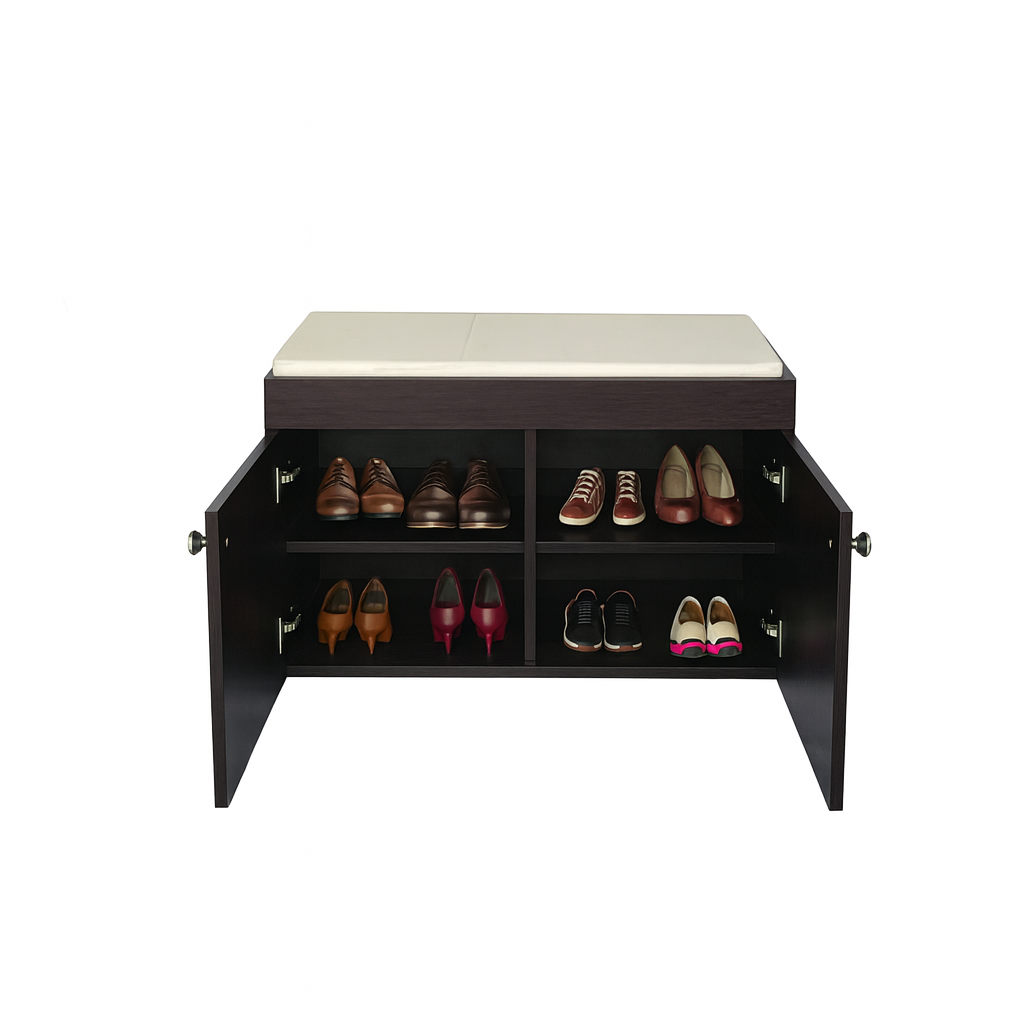 Step Seating 2 Door Shoe Rack ( Wenge )