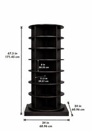 SpinPro™  360° 7 Tiers Rotating Shoe Rack with Wide Base - Wenge