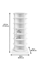 SpinPro™  360° Rotating Shoe Rack with Wide Base - White