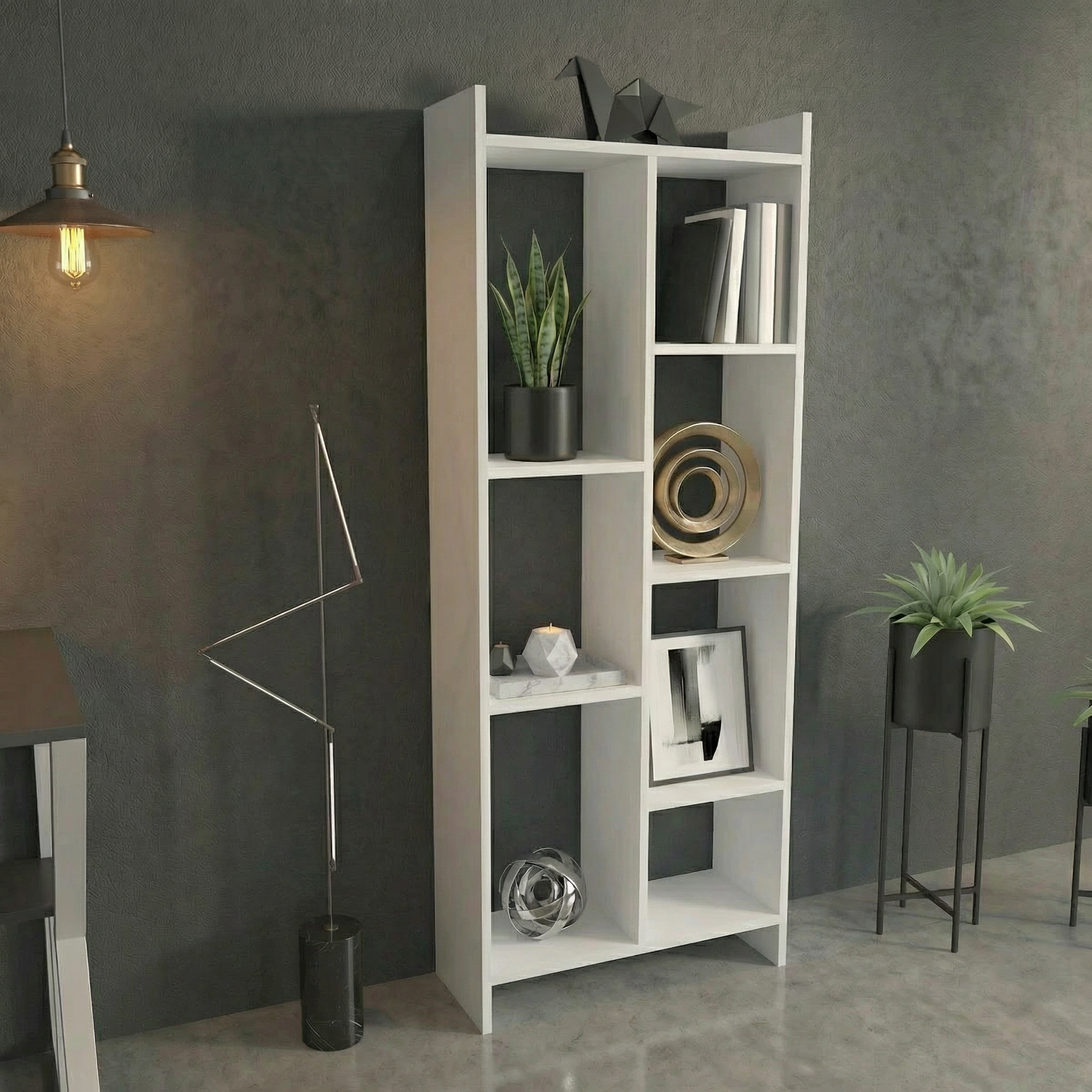 Skyline 6 Tier Bookcase (White)