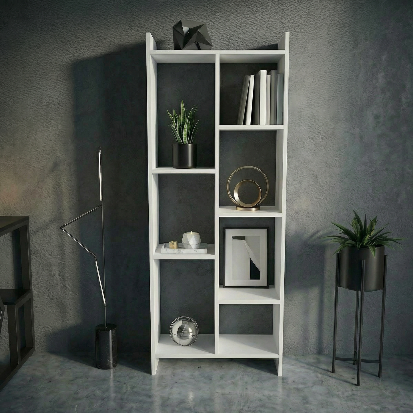 Skyline 6 Tier Bookcase (White)