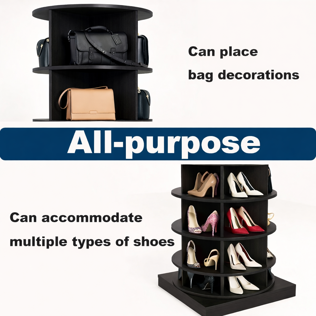 SpinPro™  360° 5 Tiers Rotating Shoe Rack with Wide Base - Wenge