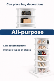 SpinPro™  360° Rotating Shoe Rack with Wide Base - White