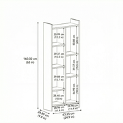Skyline 6 Tier Bookcase (Slate Grey & White)