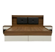 Sierra Blanco King Size Bed - Exotic Teak & Frosty White