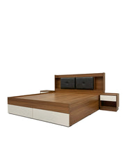 Sierra Blanco King Size Bed - Exotic Teak & Frosty White