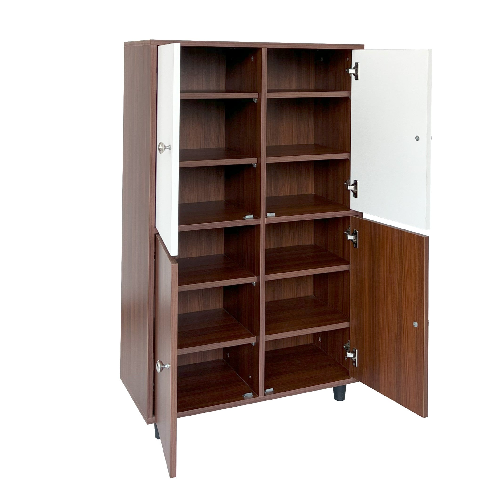 GrandStep Shoe Rack ( Walnut & White )