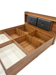 Sierra Blanco Queen Size Bed - Exotic Teak & Frosty White