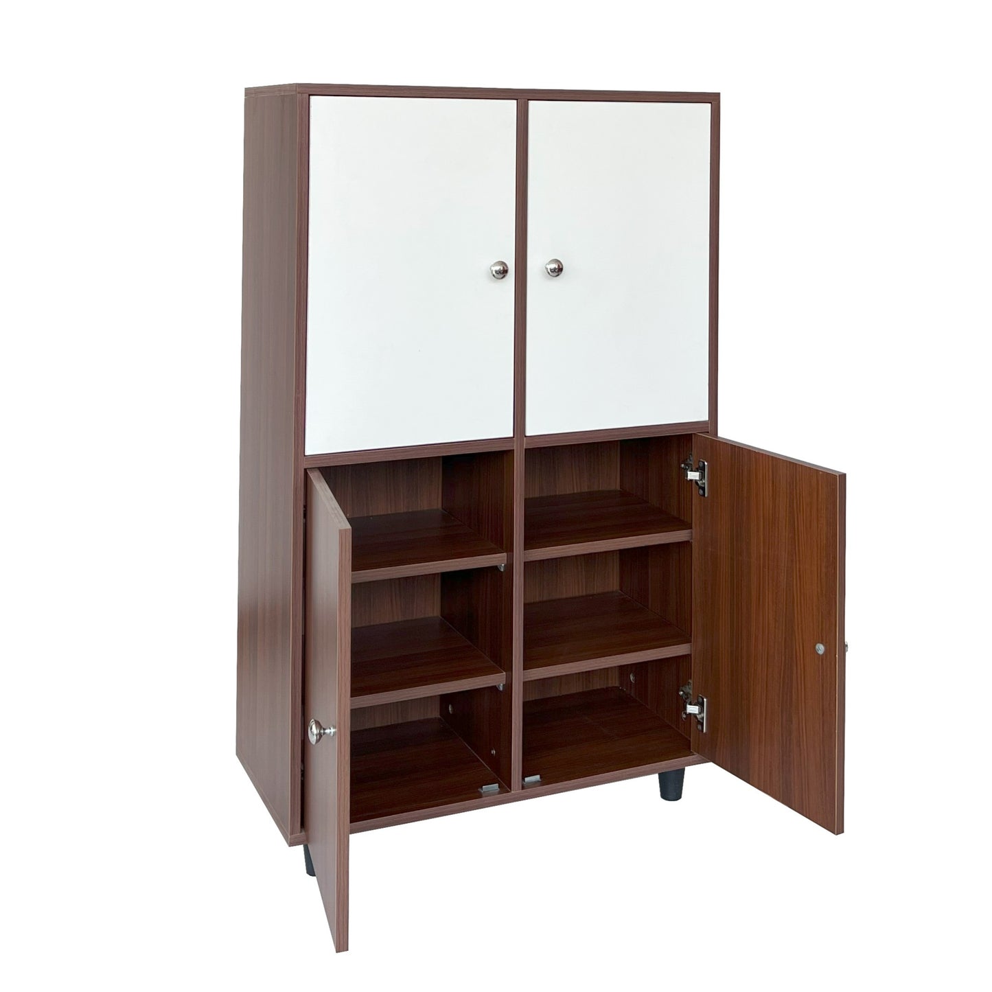 GrandStep Shoe Rack ( Walnut & White )