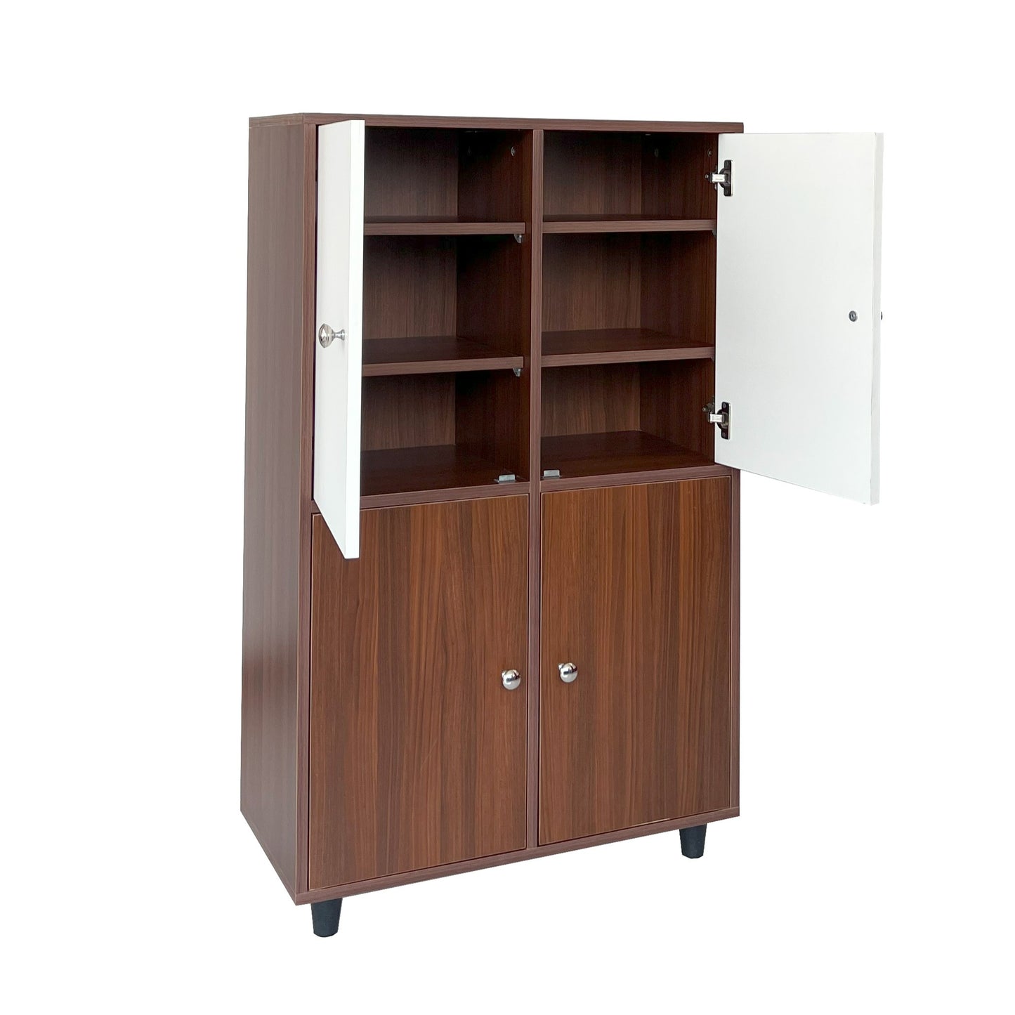 GrandStep Shoe Rack ( Walnut & White )
