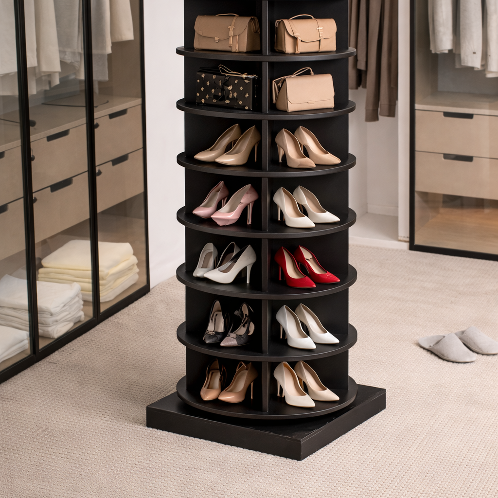 SpinPro™  360° Rotating Shoe Rack with Wide Base - Wenge