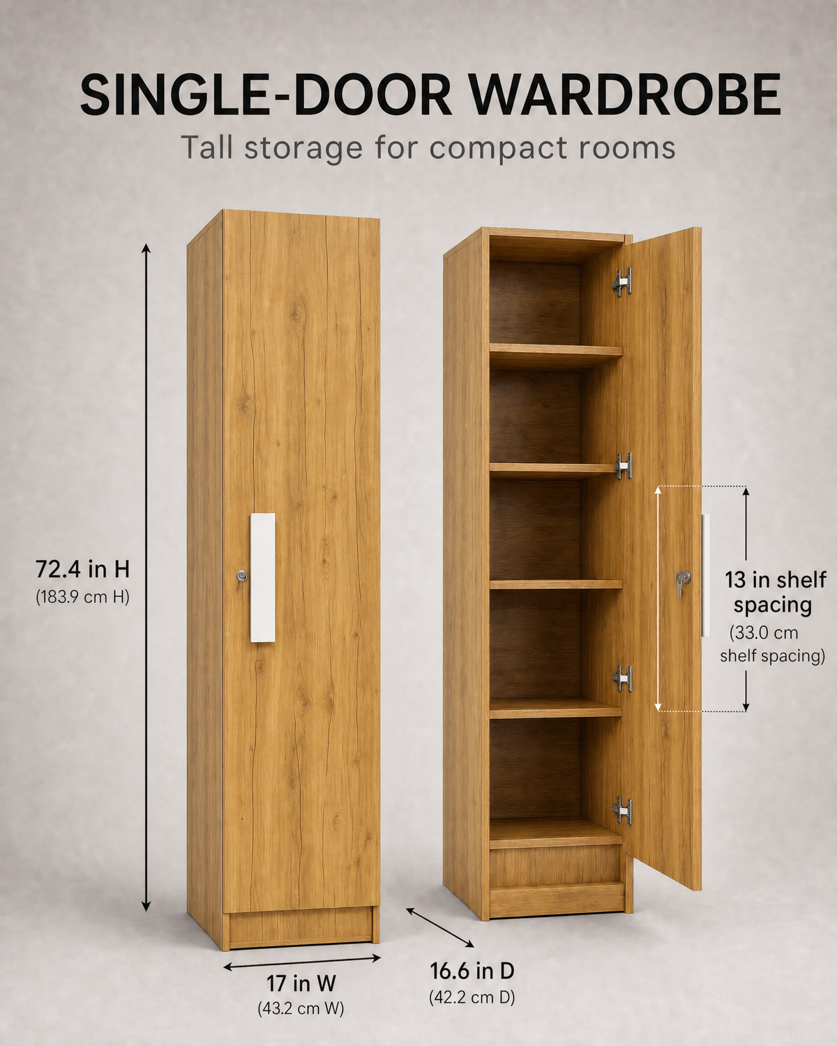 Oslo Single Door Wardrobe