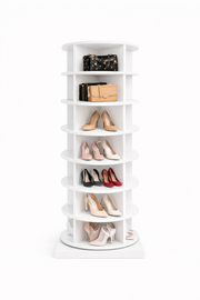 SpinPro™  360° Rotating Shoe Rack with Wide Base - White