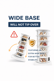 SpinPro™  360° Rotating Shoe Rack with Wide Base - White