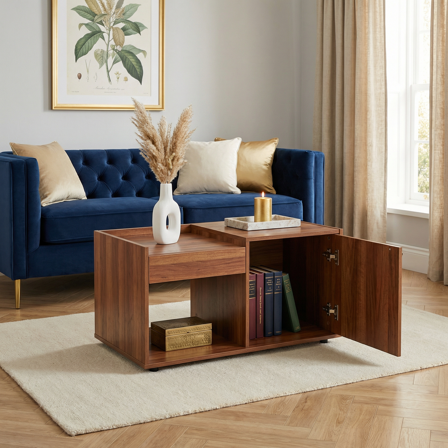 Nova Coffee Table with Storage – Exotic Teak