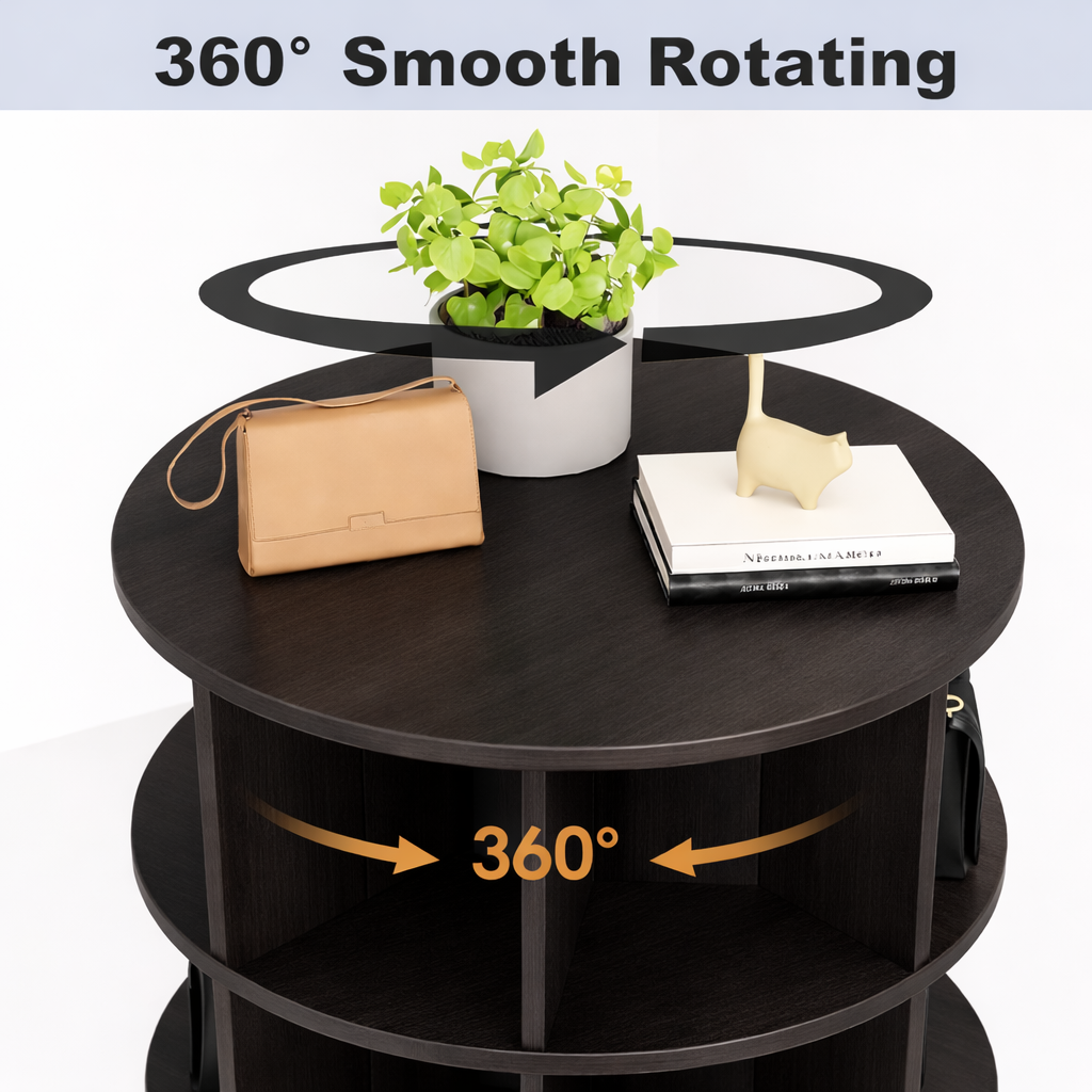 SpinPro™  360° 7 Tiers Rotating Shoe Rack with Wide Base - Wenge