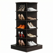 SpinPro™  360° 5 Tiers Rotating Shoe Rack with Wide Base - Wenge
